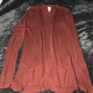 Medium rusty orange/dark red cardigan